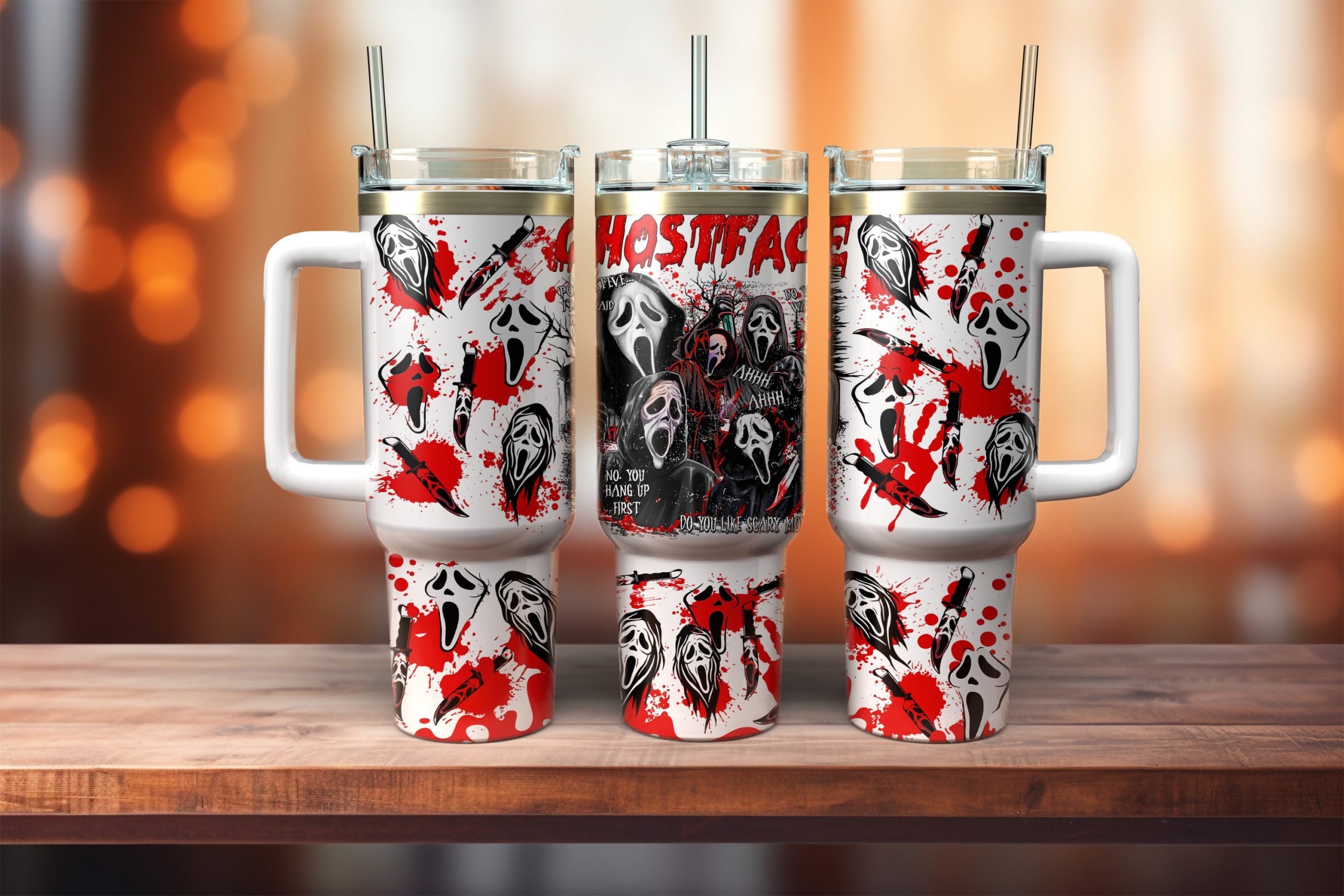 Ghostface Scream Movies Custom Stanley Cup 40 oz 30 oz Tumbler With HandleTVC2301881