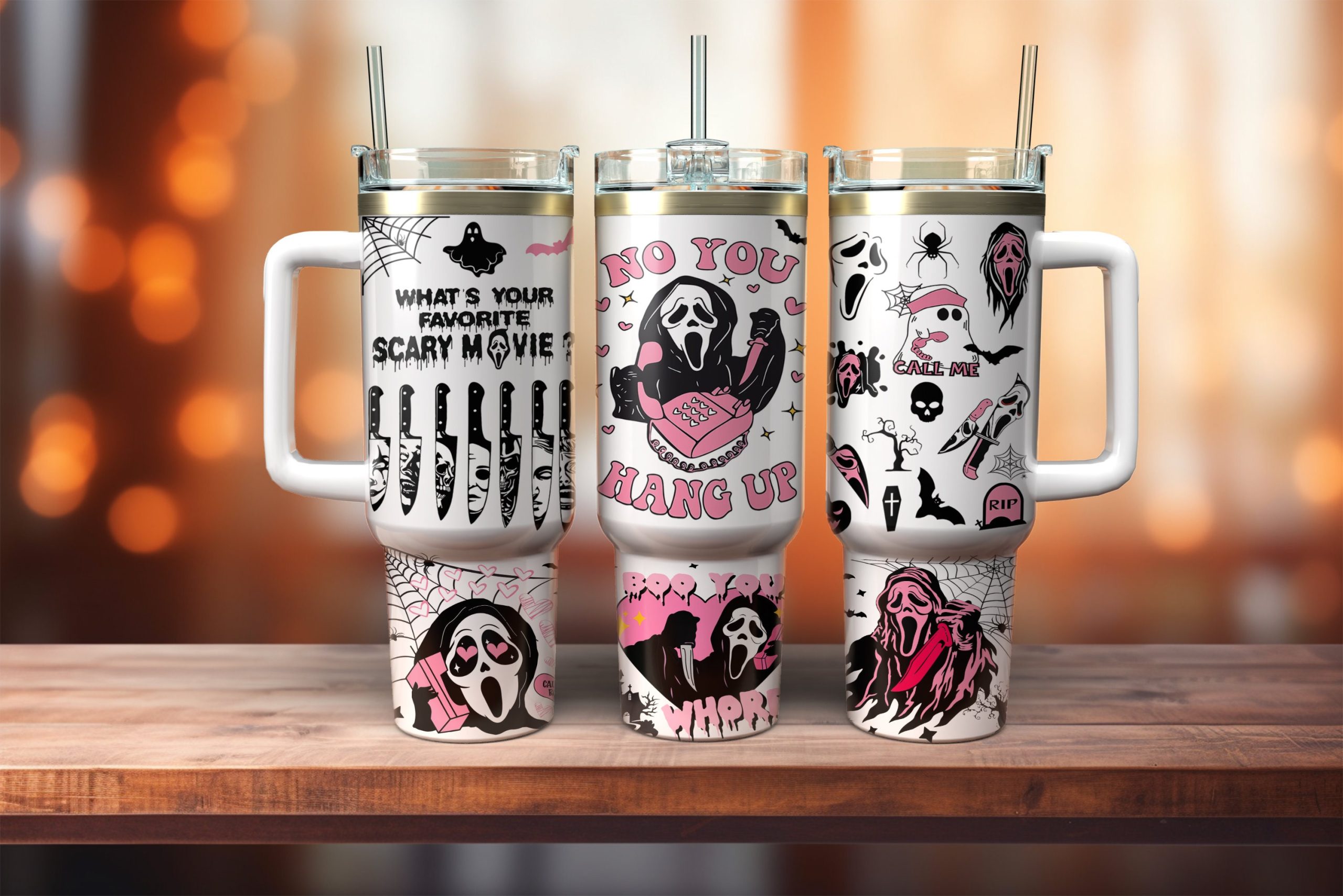 Ghostface Scream Movies Custom Stanley Cup 40 oz 30 oz Tumbler With HandleTVC2301885