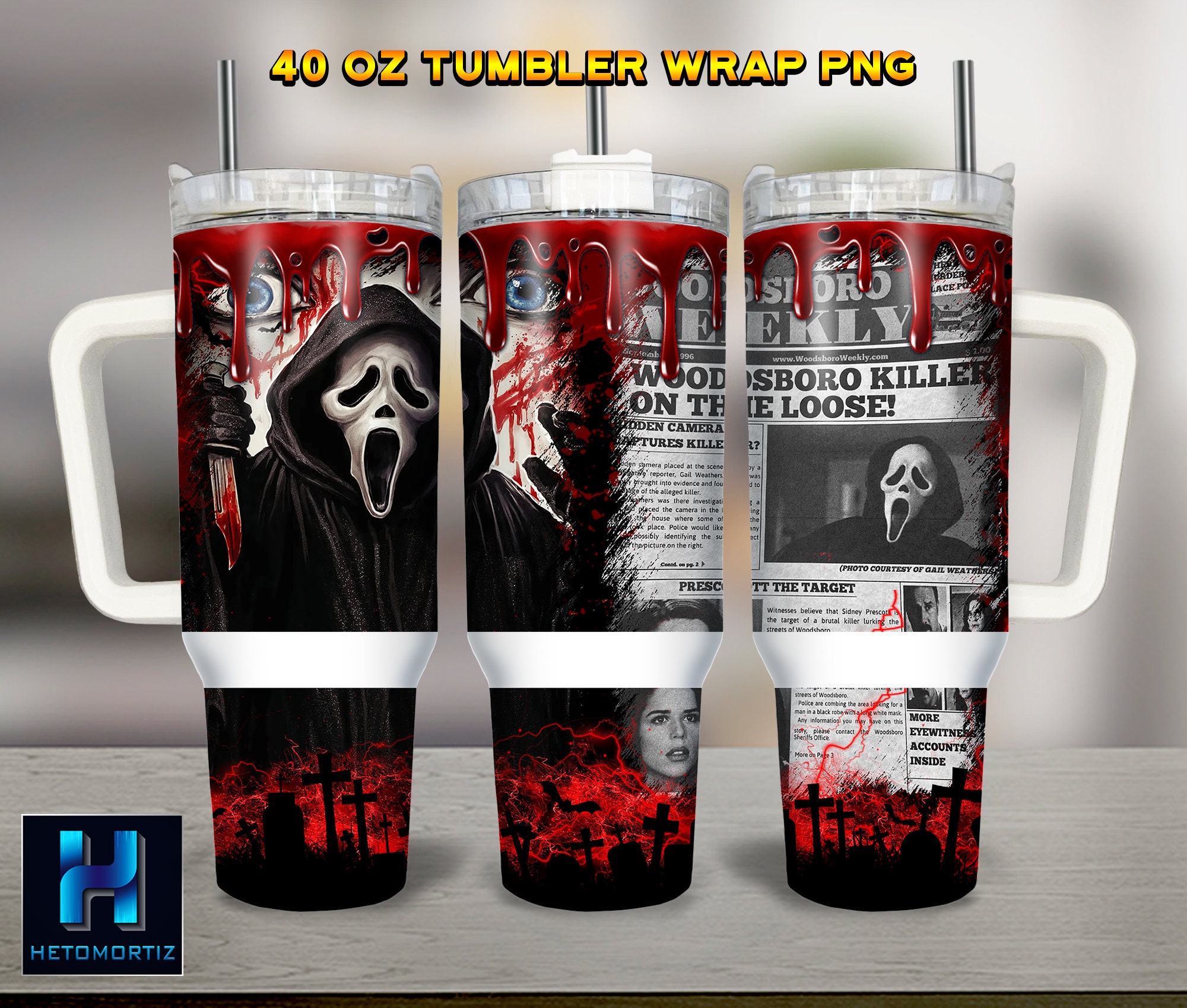 Ghostface Scream Movies Custom Stanley Cup 40 oz 30 oz Tumbler With HandleTVC2301967
