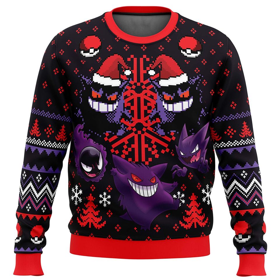 Ghosts Purple Ghastly Haunter Ugly Christmas Sweater