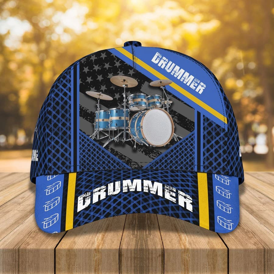 Gift For Drummer, Personalized Drummer Hat 3D Cap All Over Prints for Drummer, Drummer Gifts For Him Trucker Hats Custom Hats Gifts For Men & Women