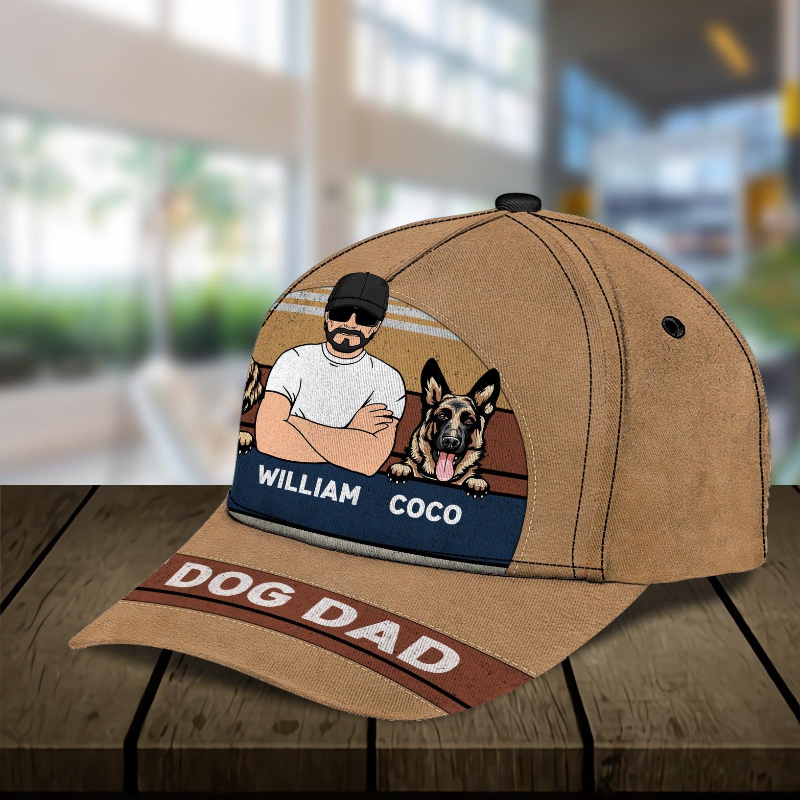 Gift for Father Best Dog Dad Personalized Classic Cap, Personalized Gift for Dog Lovers, Dog Dad, Dog Mom Trucker Hats Custom Hats Gifts For Men & Women