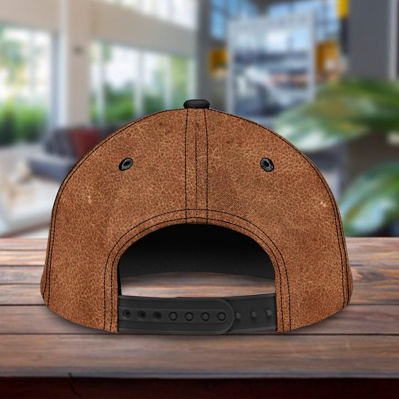 Gift for Father Camping All Brown Personalized Cap, Personalized Gift for Camping Lovers Trucker Hats Custom Hats Gifts For Men & Women