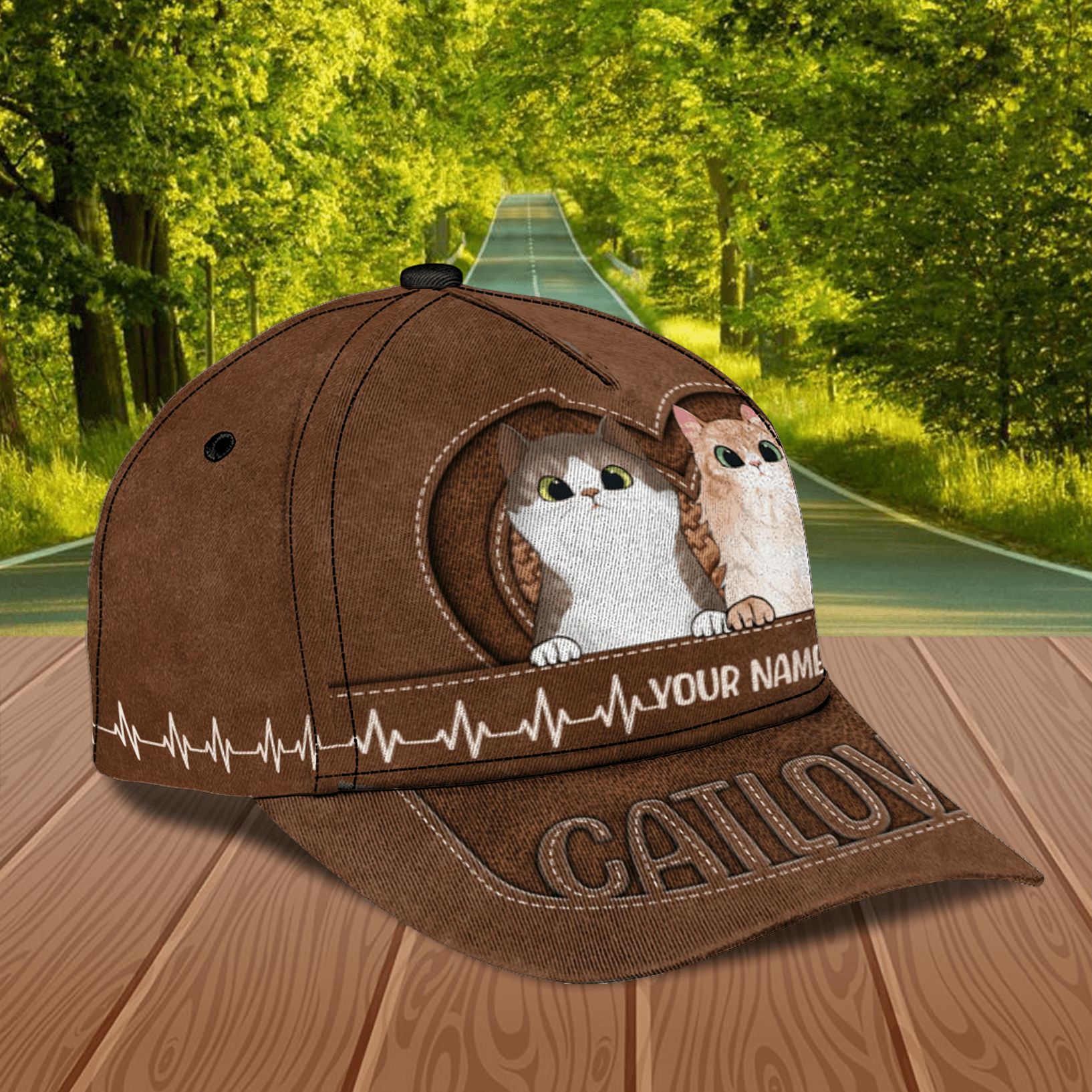 Gift For Father Cat Personalized Classic Cap, Personalized Gift for Cat Lovers, Cat Mom, Cat Dad Trucker Hats Custom Hats Gifts For Men & Women