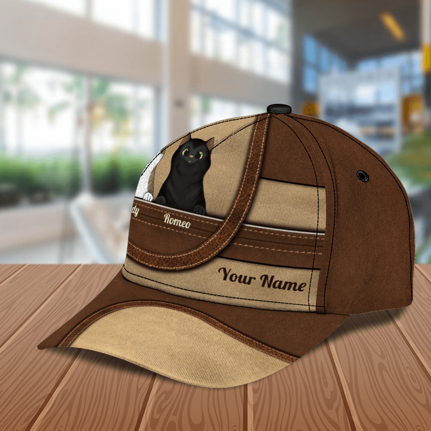 Gift For Father Cat Personalized Classic Cap, Personalized Gift for Cat Lovers, Cat Mom, Cat Dad Trucker Hats Custom Hats Gifts For Men & Women