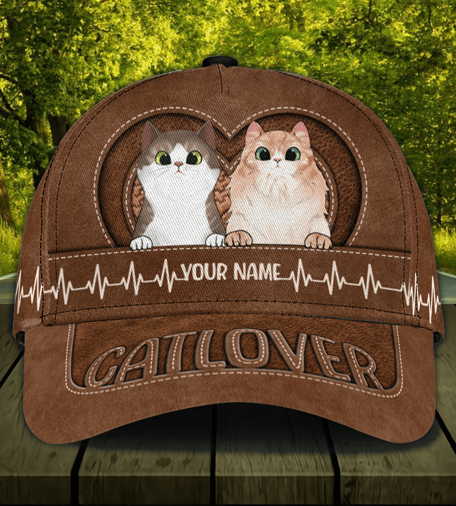 Gift For Father Cat Personalized Classic Cap, Personalized Gift for Cat Lovers, Cat Mom, Cat Dad Trucker Hats Custom Hats Gifts For Men & Women