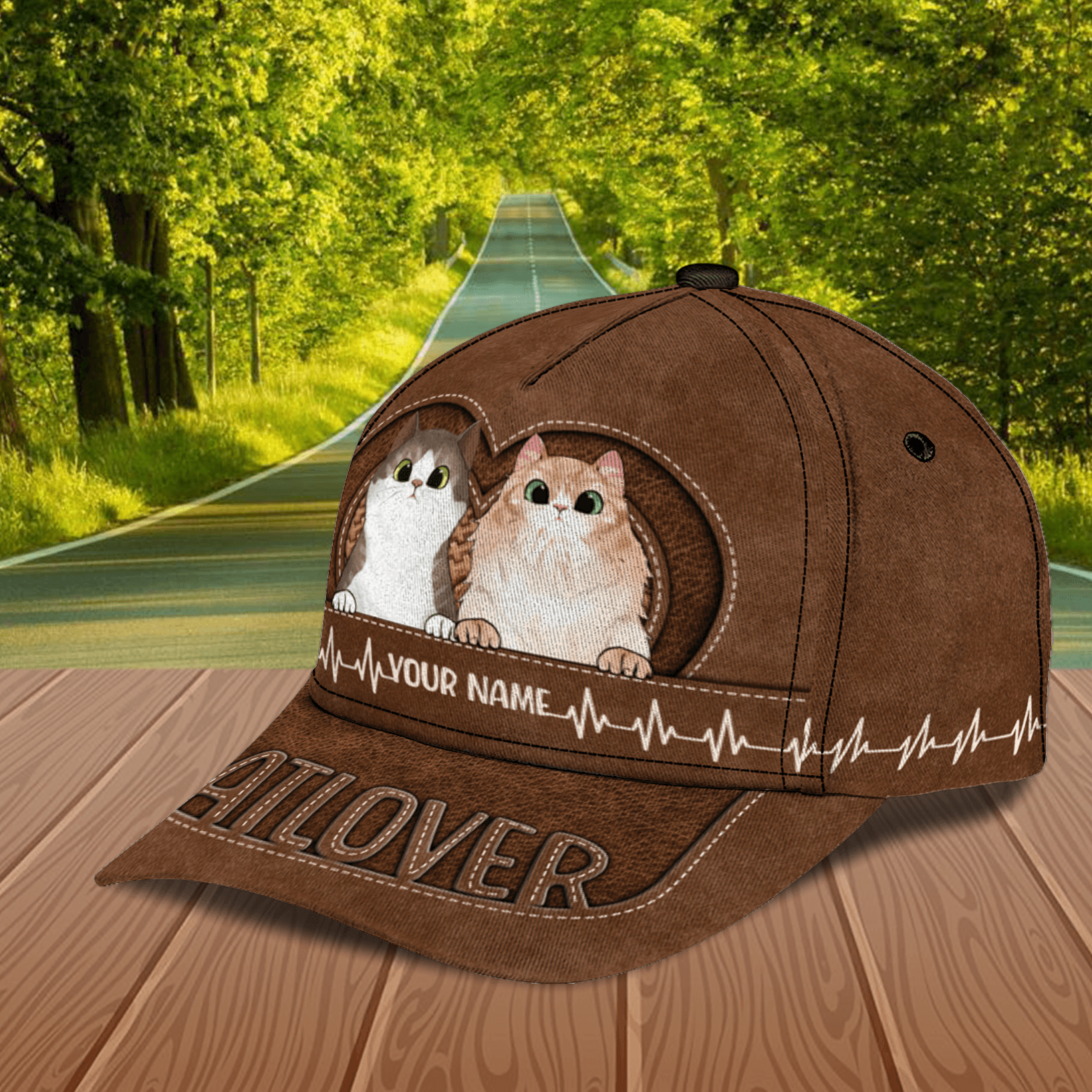 Gift For Father Cat Personalized Classic Cap, Personalized Gift for Cat Lovers, Cat Mom, Cat Dad Trucker Hats Custom Hats Gifts For Men & Women