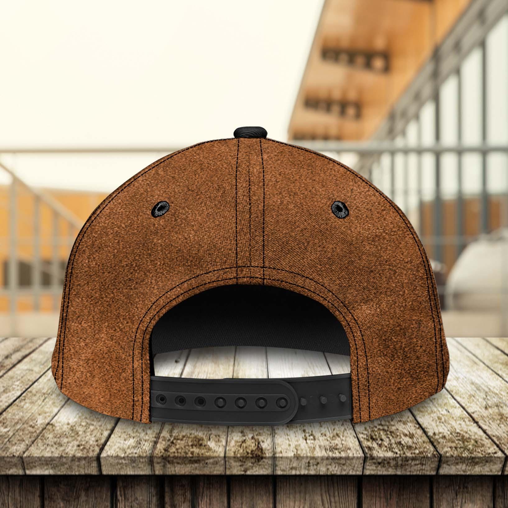 Gift For Father Dog Best Dog Dad Ever Brown Personalized Classic Cap, Personalized Gift for Dog Lovers, Dog Dad, Dog Mom Trucker Hats Custom Hats Gifts For Men & Women