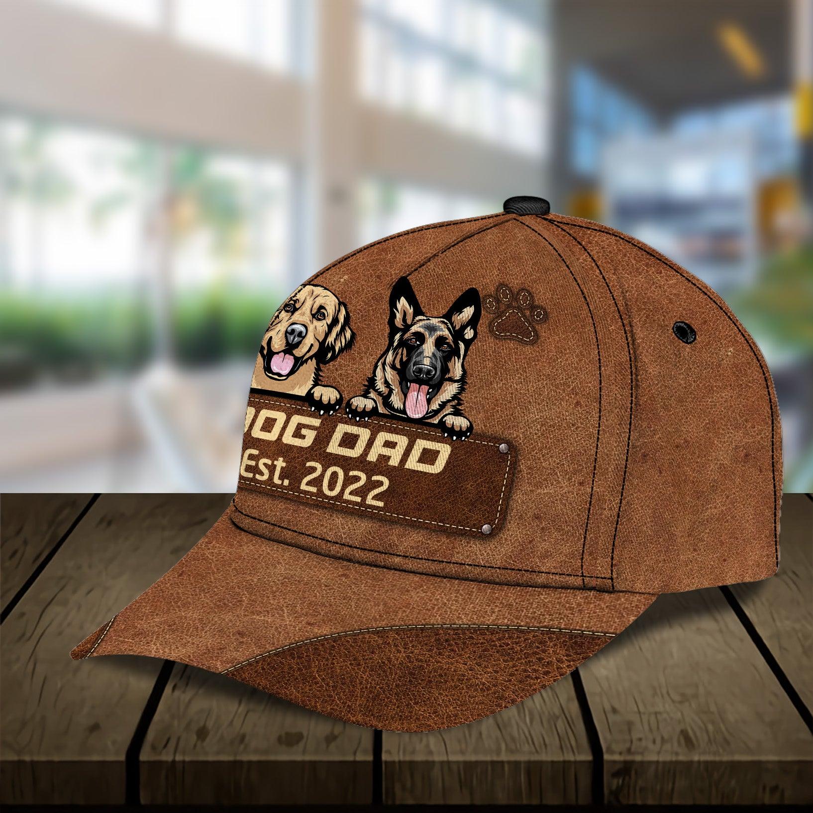 Gift For Father Dog Personalized Classic Cap, Personalized Gift for Dog Lovers, Dog Dad, Dog Mom Trucker Hats Custom Hats Gifts For Men & Women