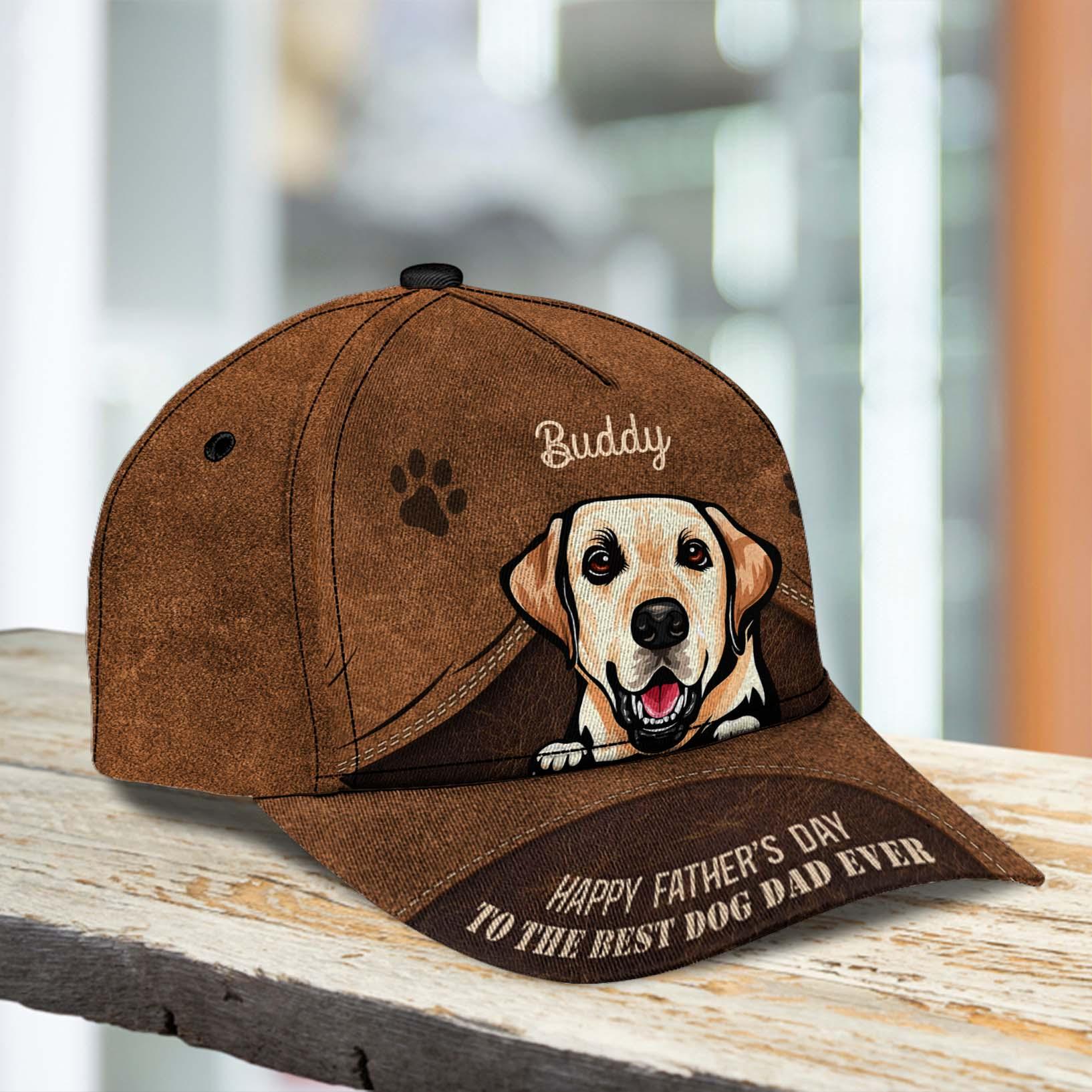 Gift For Father Dog Personalized Classic Cap, Personalized Gift for Dog Lovers, Dog Dad, Dog Mom Trucker Hats Custom Hats Gifts For Men & Women