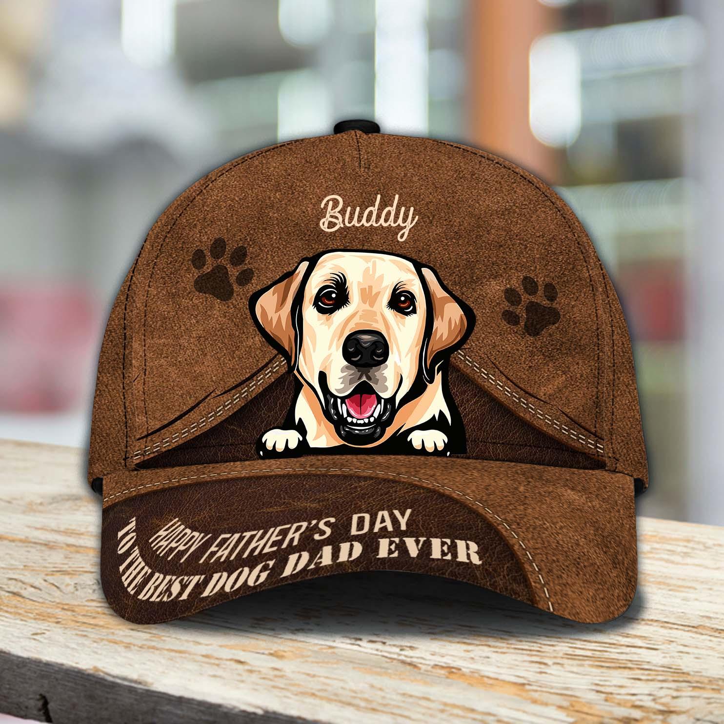 Gift For Father Dog Personalized Classic Cap, Personalized Gift for Dog Lovers, Dog Dad, Dog Mom Trucker Hats Custom Hats Gifts For Men & Women