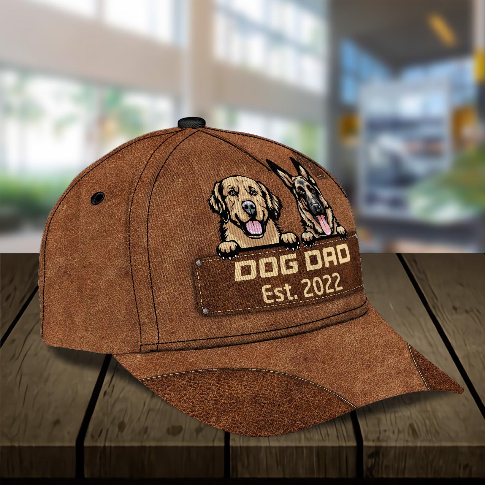 Gift For Father Dog Personalized Classic Cap, Personalized Gift for Dog Lovers, Dog Dad, Dog Mom Trucker Hats Custom Hats Gifts For Men & Women