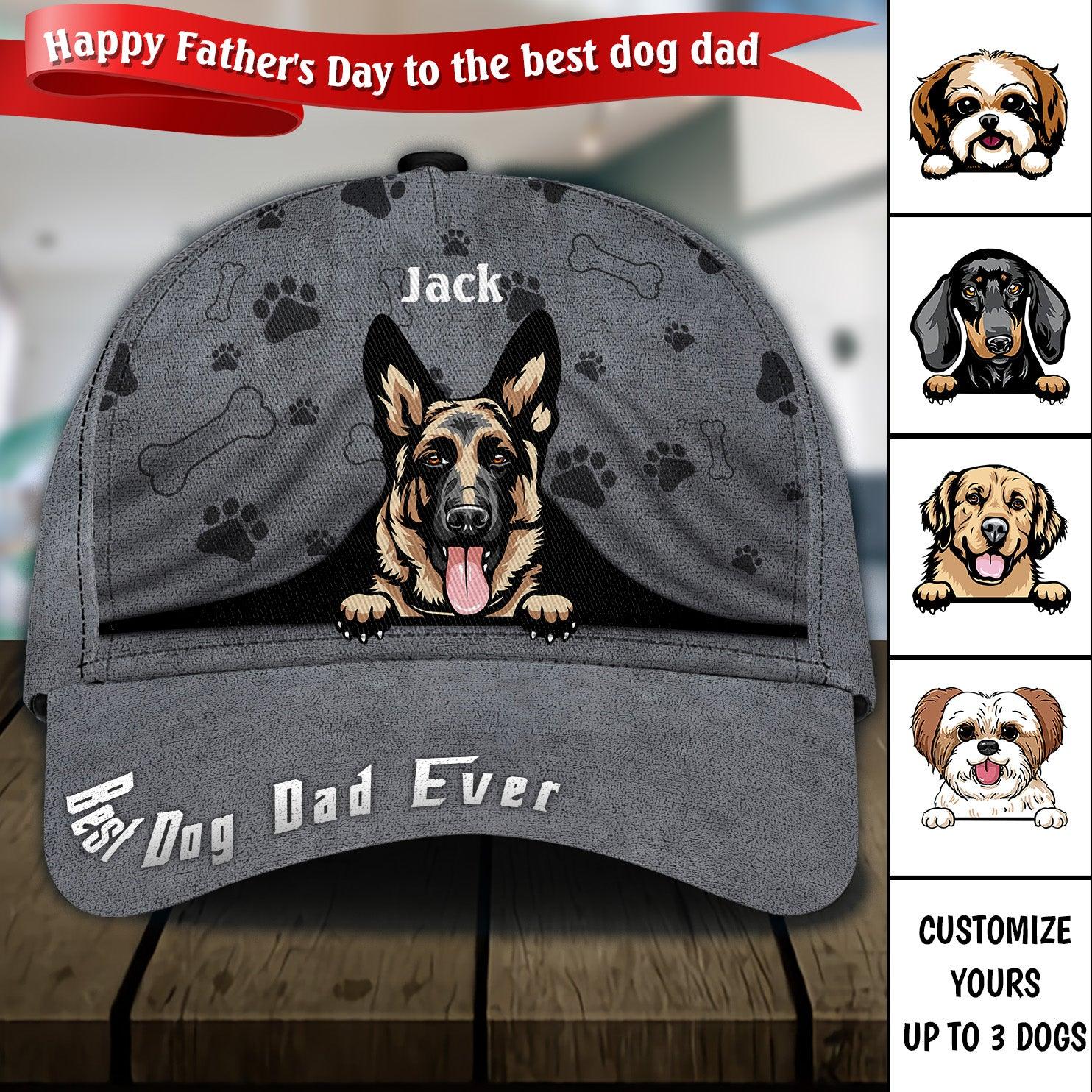 Gift For Father Dog Personalized Classic Cap, Personalized Gift for Dog Lovers, Dog Dad, Dog Mom Trucker Hats Custom Hats Gifts For Men & Women