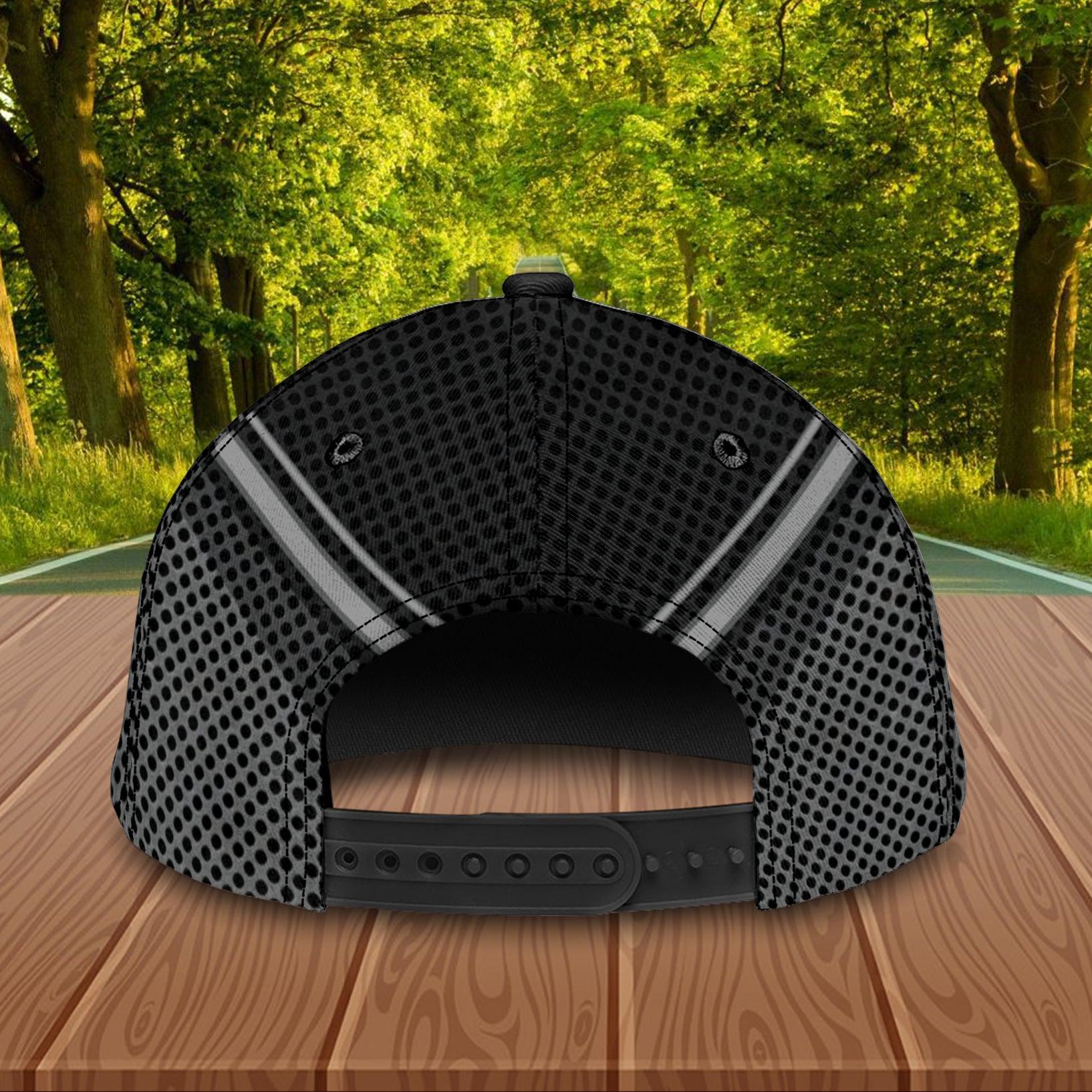 Gift For Father Father Figure Black And Silver Personalized Classic Cap, Personalized Gift for Dad, Papa, Parents, Father, Grandfather Trucker Hats Custom Hats Gifts For Men & Women