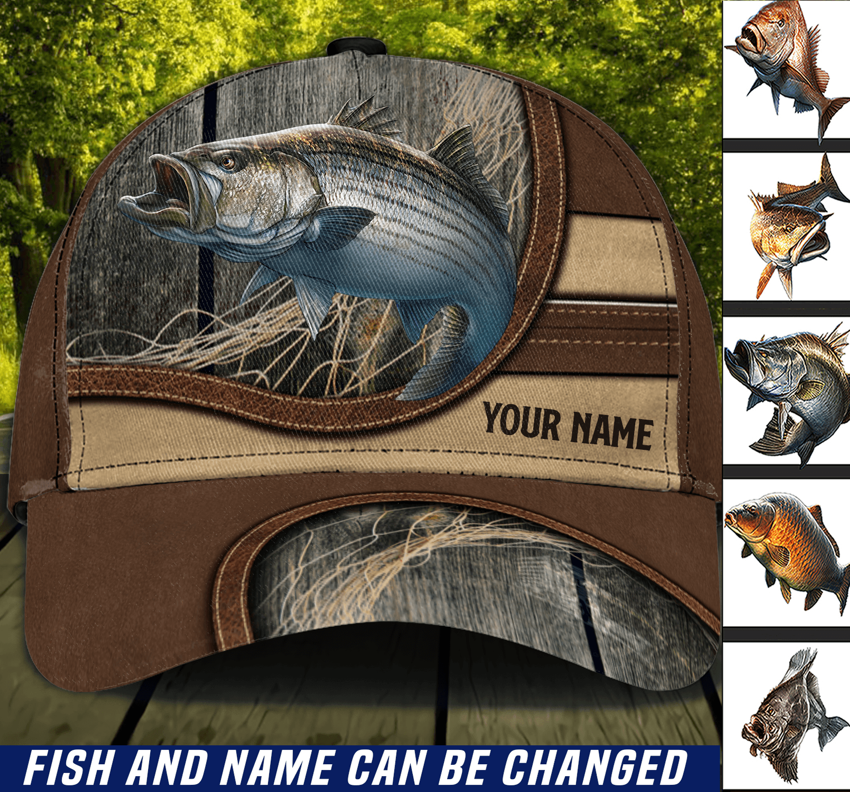 Gift For Father Fishing Personalized Classic Cap, Personalized Gift for Fishing Lovers Trucker Hats Custom Hats Gifts For Men & Women