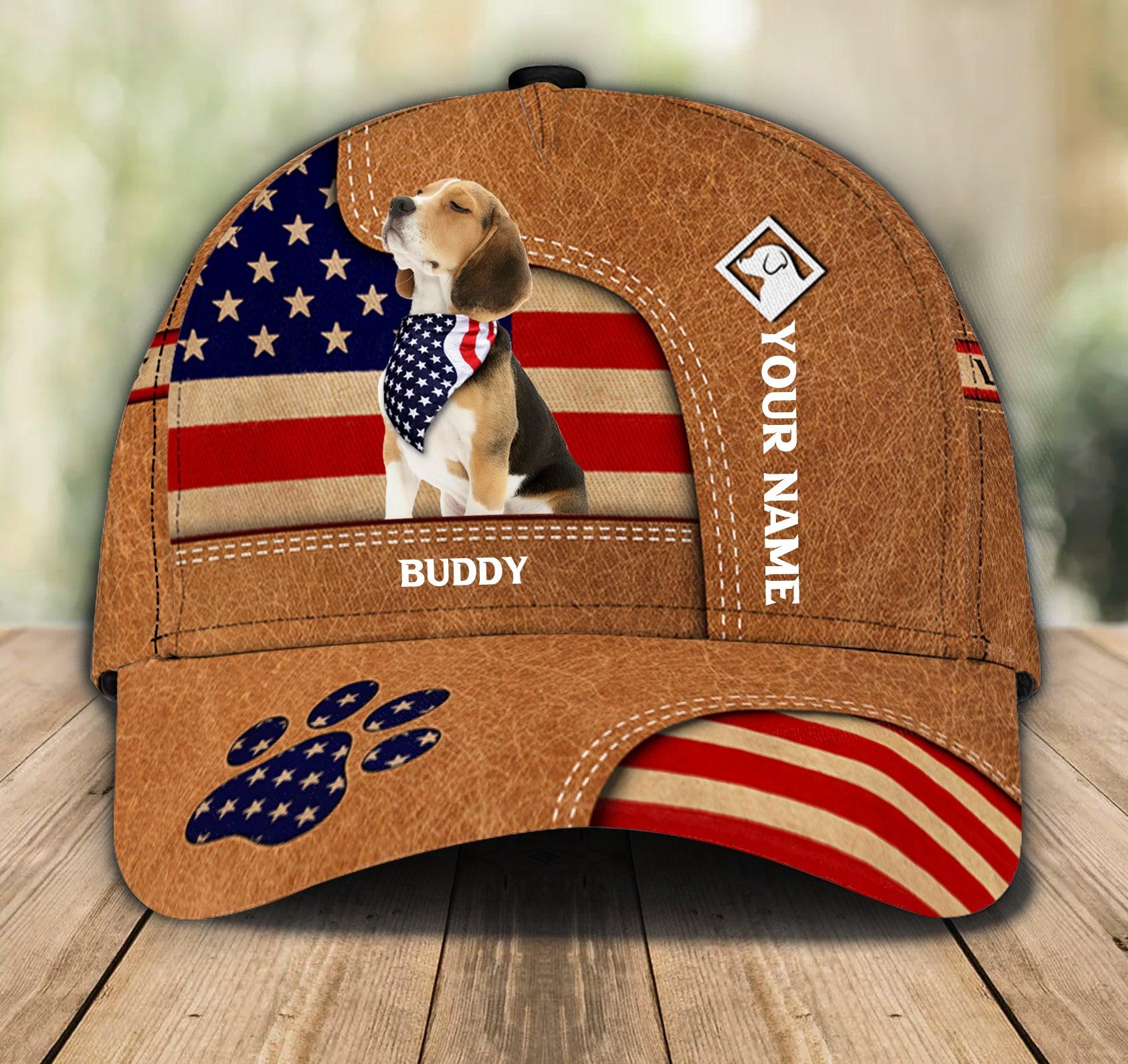 Gift for Father Lovely Dogs With USA Flag Personalized Classic Cap, Personalized Gift for Dog Lovers, Dog Dad, Dog Mom Trucker Hats Custom Hats Gifts For Men & Women