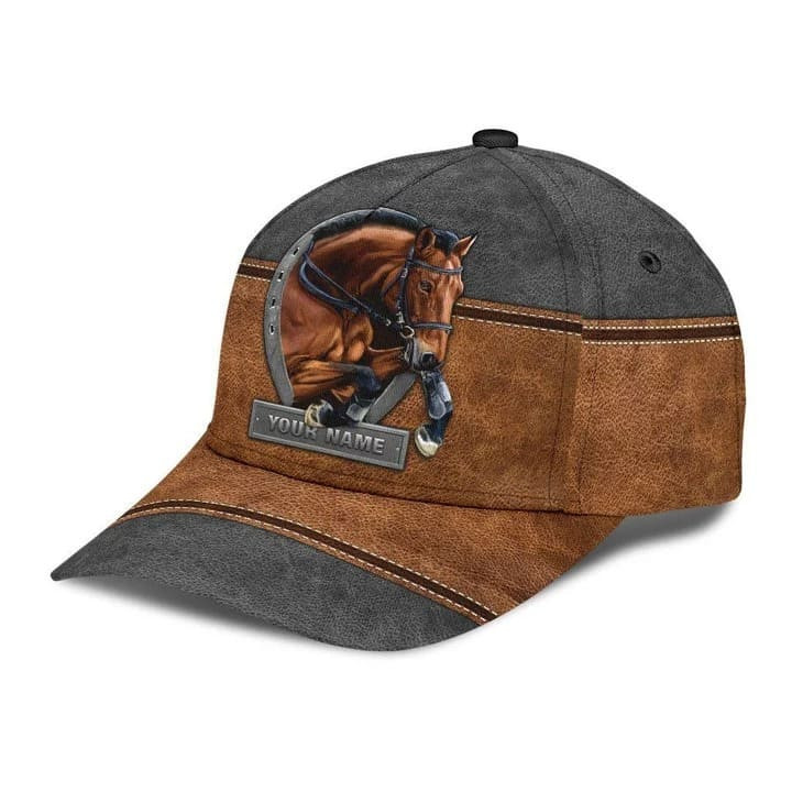 Gift For Father, Personalized Horse Classic Cap, 3D Baseball Cap for Dad, Horse Cap for Girl and Boy Trucker Hats Custom Hats Gifts For Men & Women