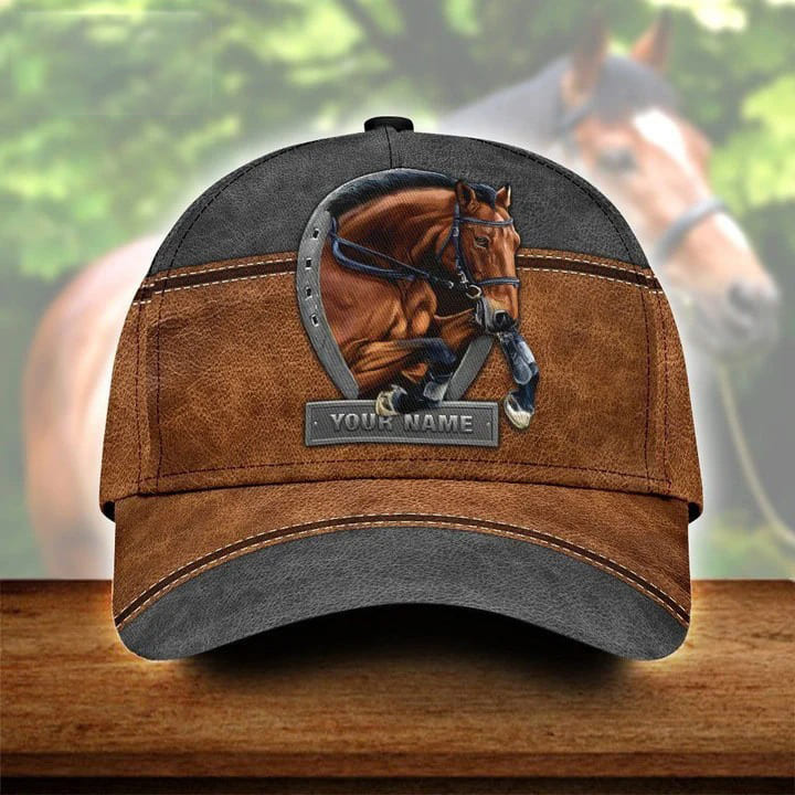 Gift For Father, Personalized Horse Classic Cap, 3D Baseball Cap for Dad, Horse Cap for Girl and Boy Trucker Hats Custom Hats Gifts For Men & Women