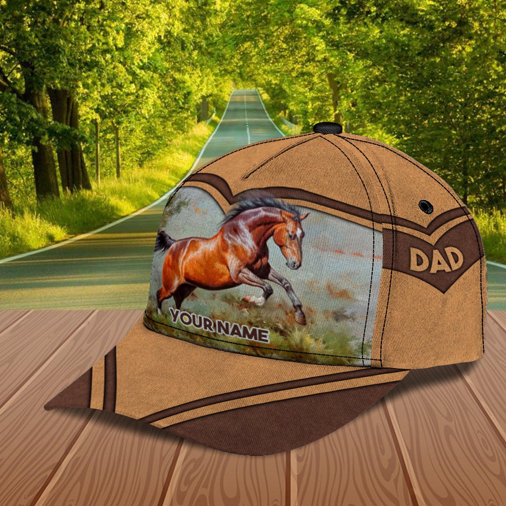 Gift For Father, Personalized Horse Classic Cap, Personalized Gift for Horse Lovers Trucker Hats Custom Hats Gifts For Men & Women