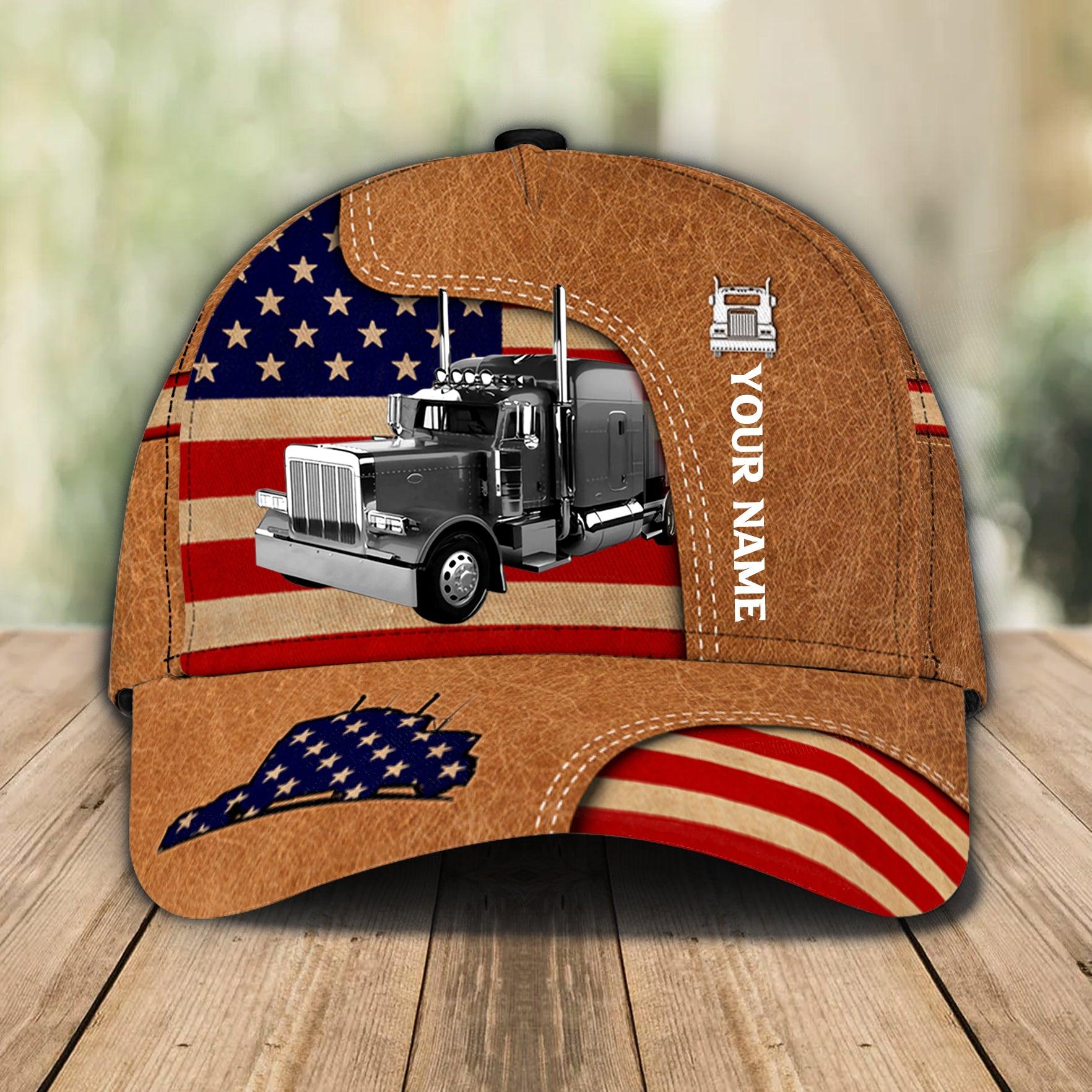 Gift for Father Trucker America Flag Personalized Baseball Cap, Gift for Truckers Trucker Hats Custom Hats Gifts For Men & Women