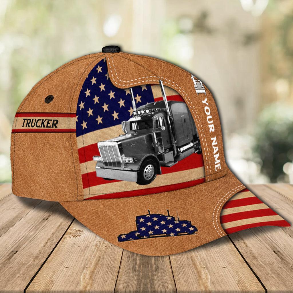 Gift for Father Trucker America Flag Personalized Baseball Cap, Gift for Truckers Trucker Hats Custom Hats Gifts For Men & Women