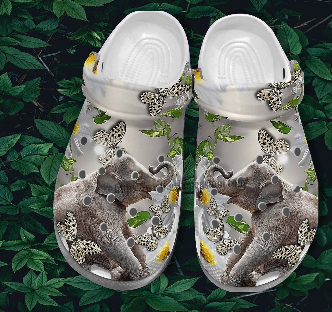 Gift Grandma Shoes Elephant Daisy Butterfly Shoes - Elephant Lover Croc Clogs Shoes Gift Mother Day 2022