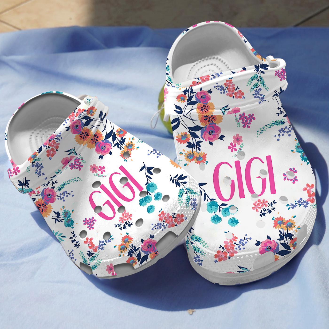 Gigi And Flower Crocs Crocband Clogs Shoes Comfortable For Men Women and Kids