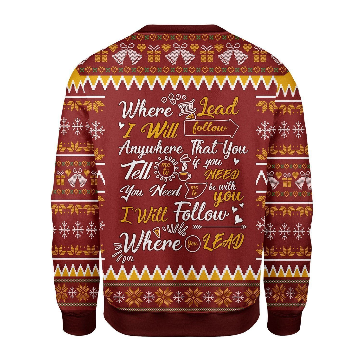 Gilmore Girls Theme Song Where You Lead I Will Follow Ugly Christmas Sweater Adult 3D Funny Matching for family - Image 2