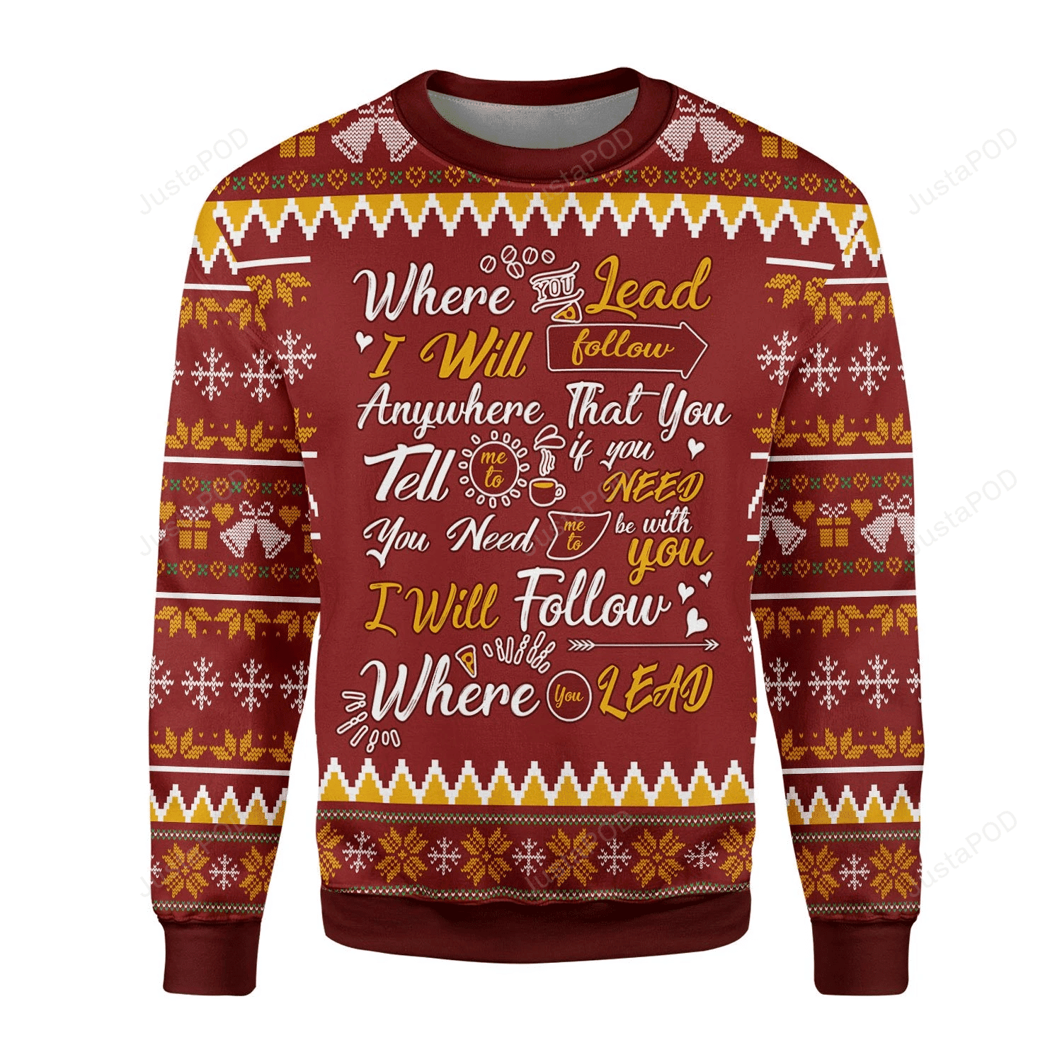 Gilmore Girls Theme Song Where You Lead I Will Follow Ugly Christmas Sweater Adult 3D Funny Matching for family