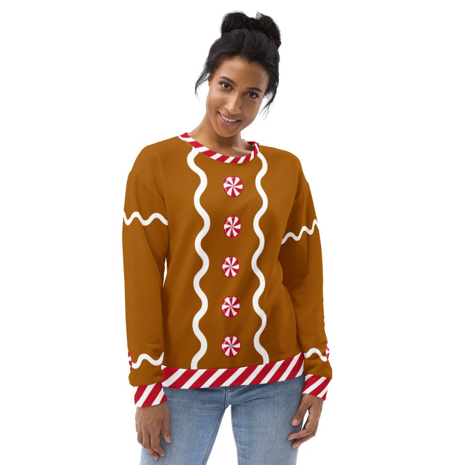 Gingerbread cookie Unisex Sweatshirt, peppermint, Christmas party outfit, - Image 2