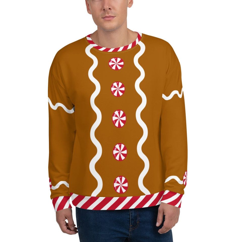 Gingerbread cookie Unisex Sweatshirt, peppermint, Christmas party outfit, - Image 6