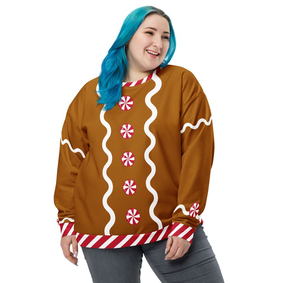 Gingerbread cookie Unisex Sweatshirt, peppermint, Christmas party outfit, - Image 4