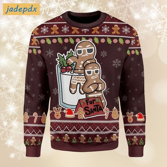 Gingerbread For Santa Ugly Christmas Sweater - Image 2