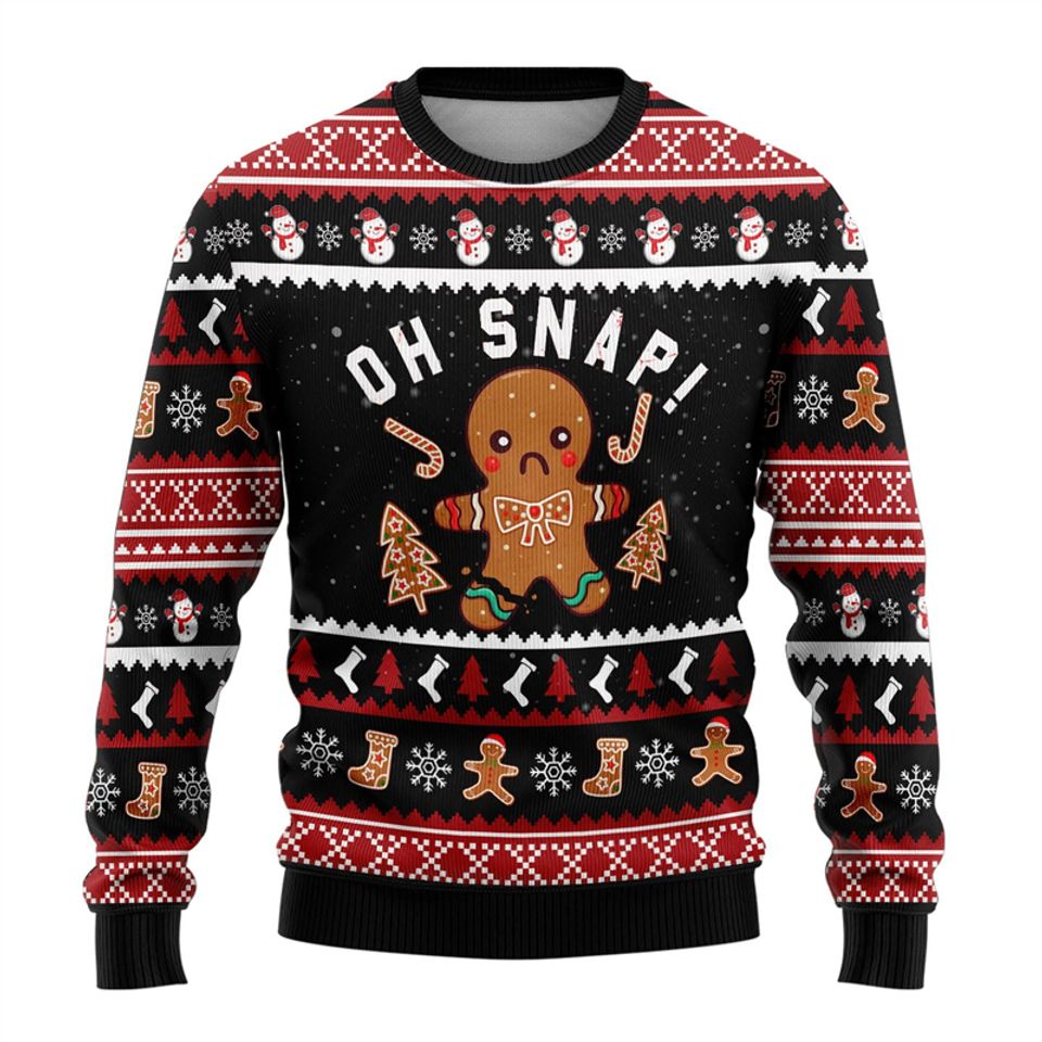 Gingerbread Graphic Ugly Christmas Sweatshirt