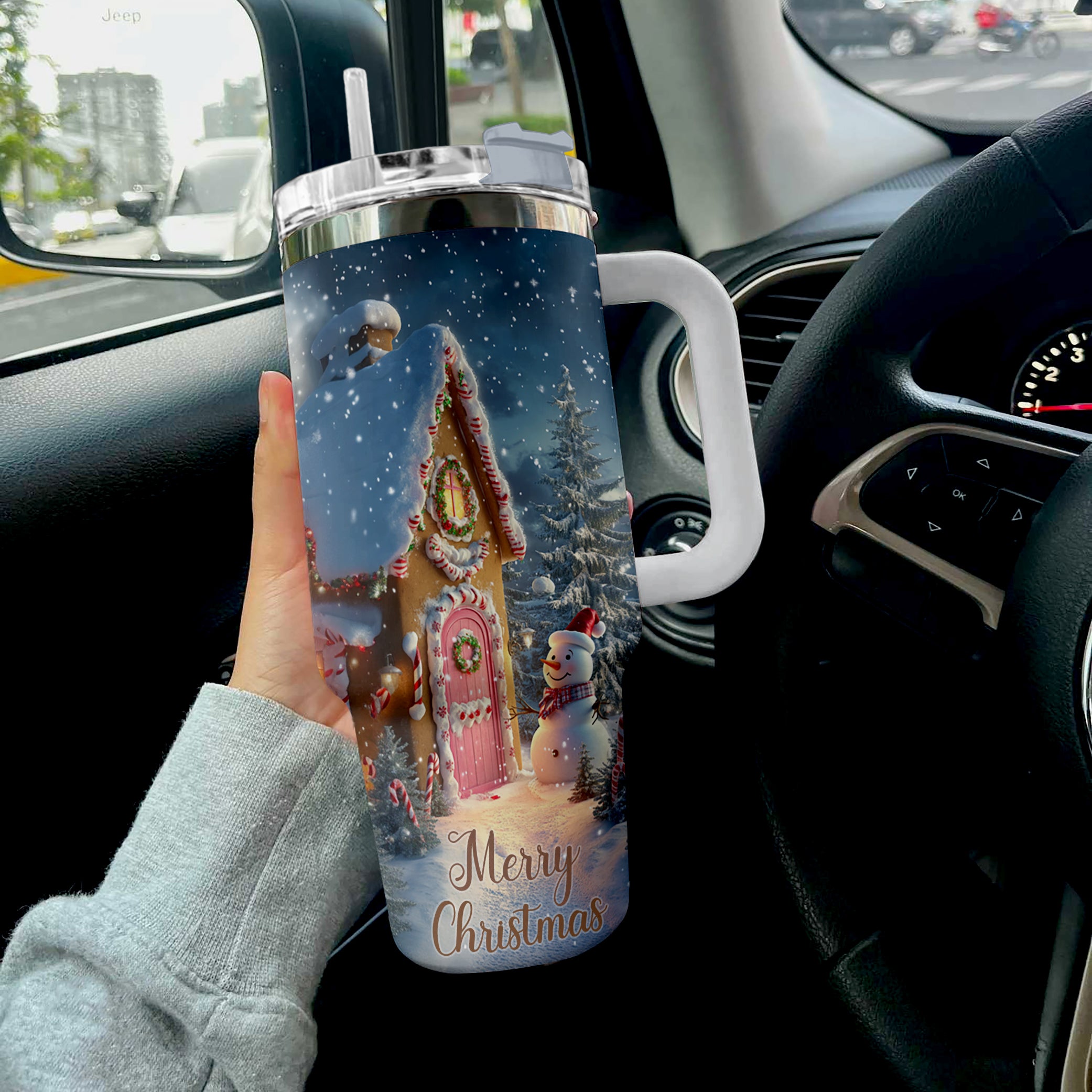 Gingerbread House Christmas Custom Stanley Cup 40 oz 30 oz Tumbler With HandleTVC2301493 - Image 2