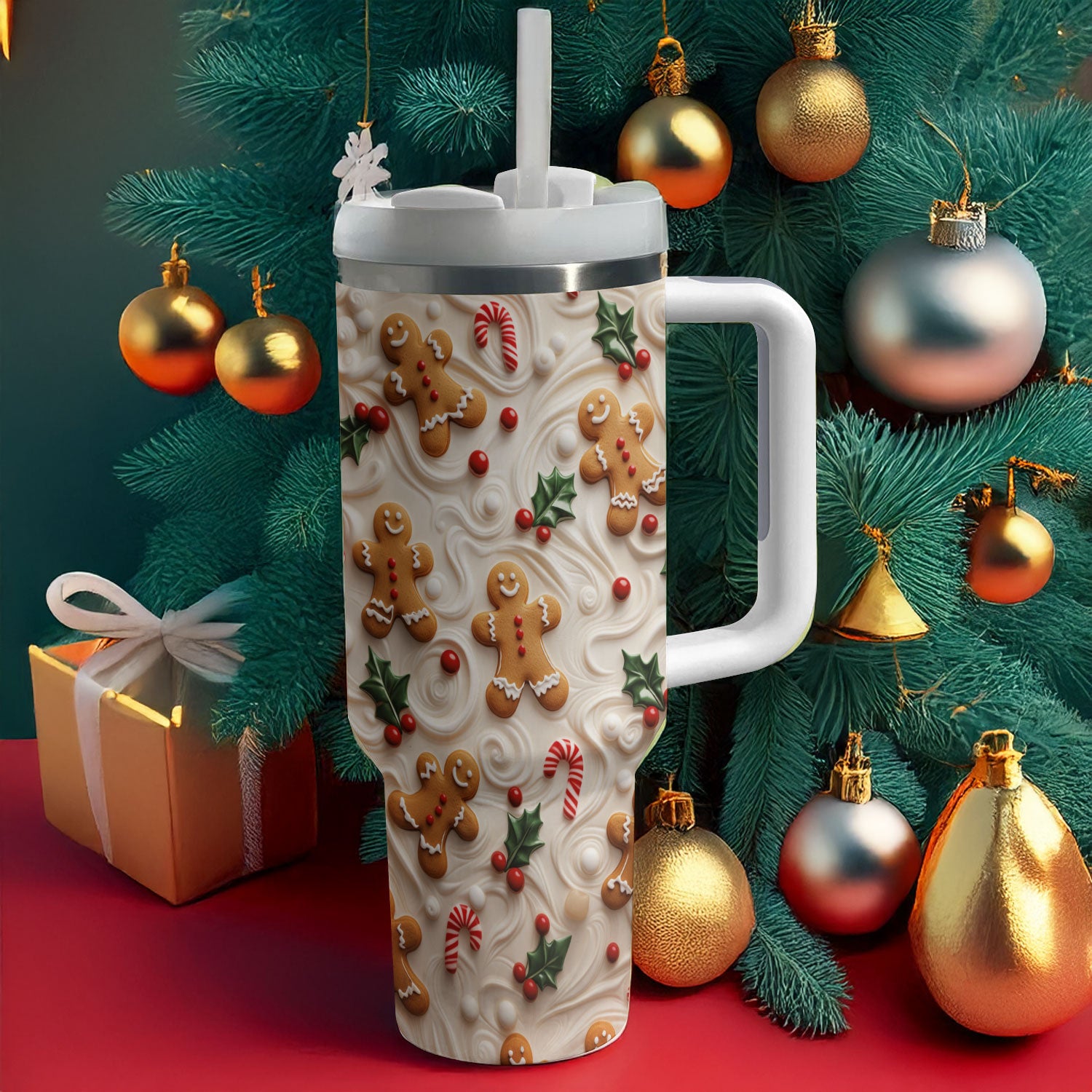 Gingerbread Man Christmas Custom Stanley Cup 40 oz 30 oz Tumbler With HandleTVC2301488 - Image 2