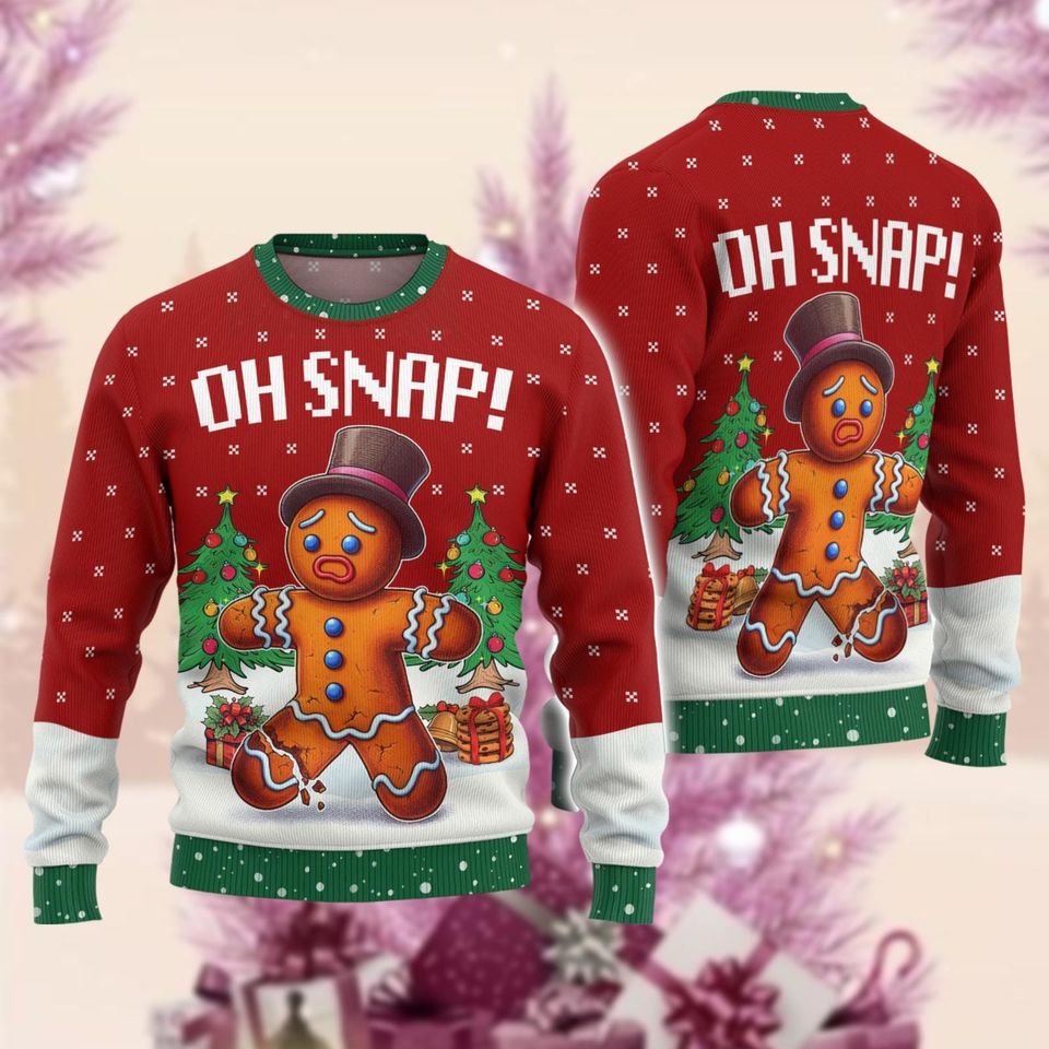 Gingerbread Man Ugly Sweater, Cookies Christmas Ugly Sweatshirt
