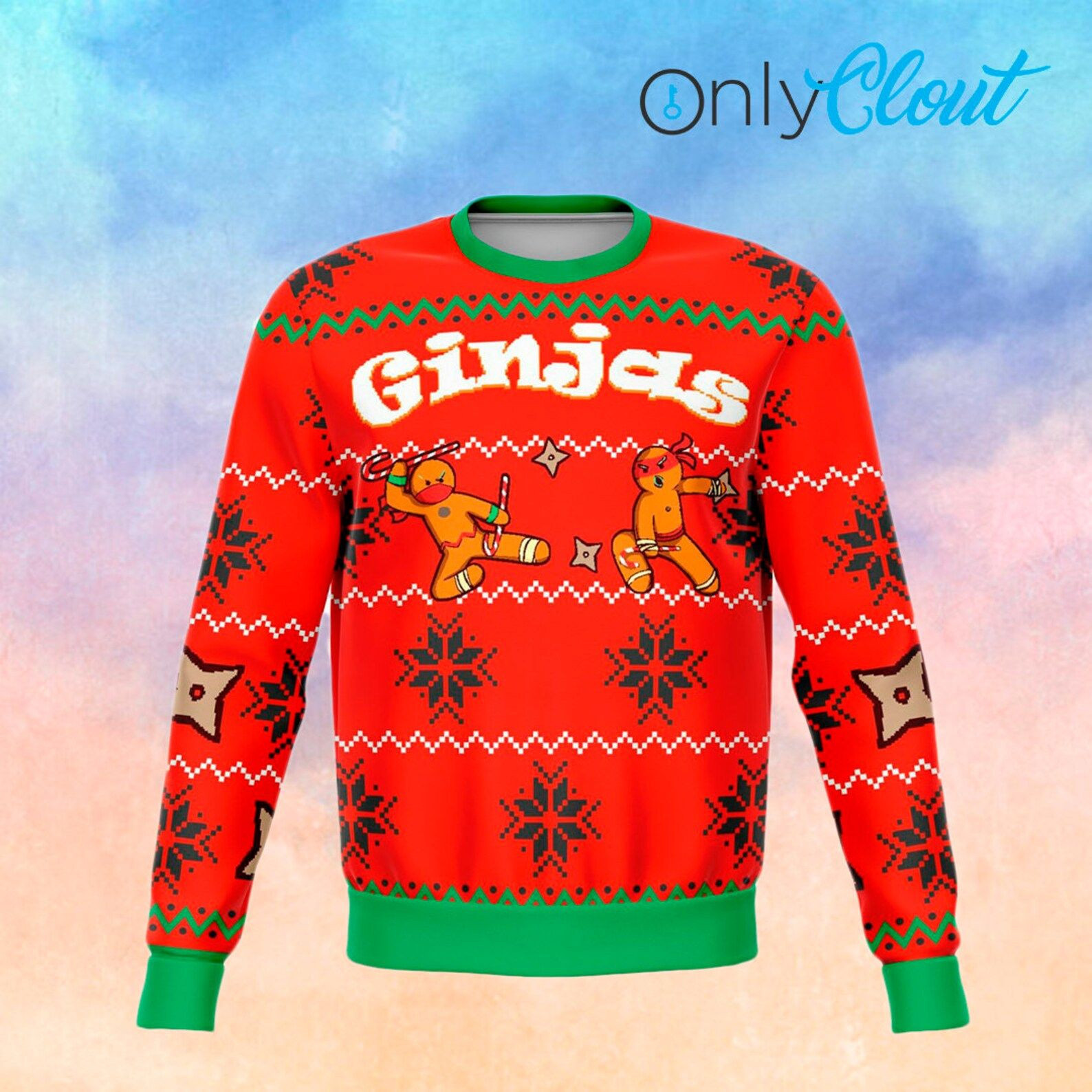 Ginjas Funny Ugly Christmas Sweater Adult 3D Funny Matching for family
