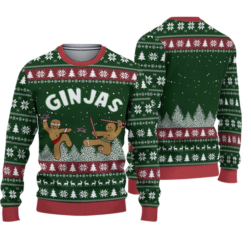 Ginjas Ninjas Gingerbread Ninjabread ugly christmas Sweater