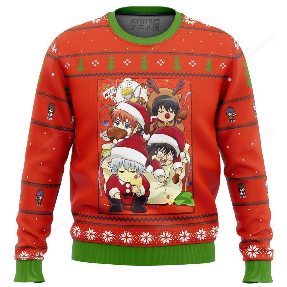 Gintama Holiday Ugly Christmas Sweater Adult 3D Funny Matching for family