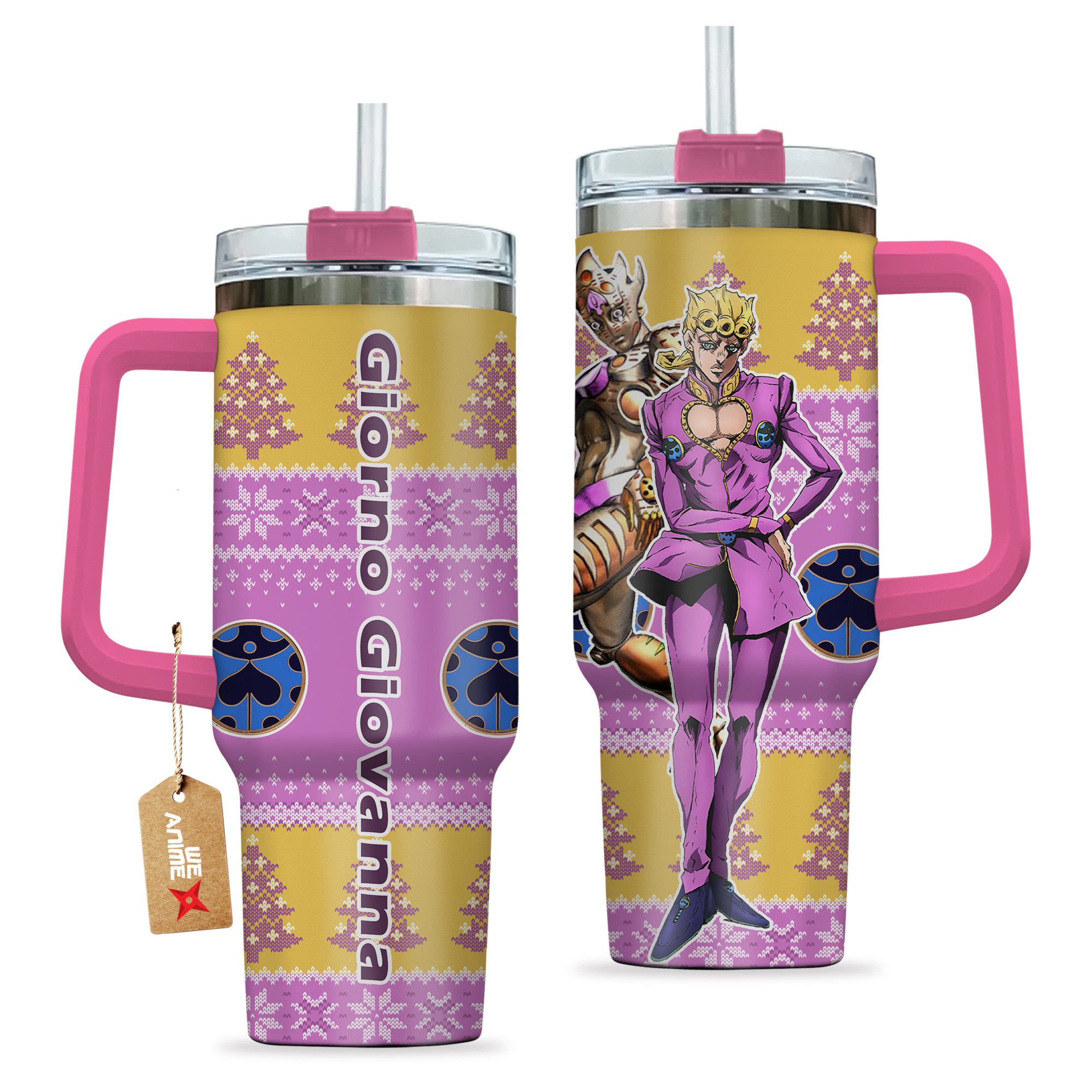Giorno Giovanna JoJo’s Bizarre Anime Custom Stanley Cup 40 oz 30 oz Tumbler With HandleTVC2301165 - Image 2