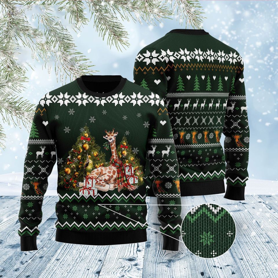Giraffe Holiday Ugly Christmas Sweater