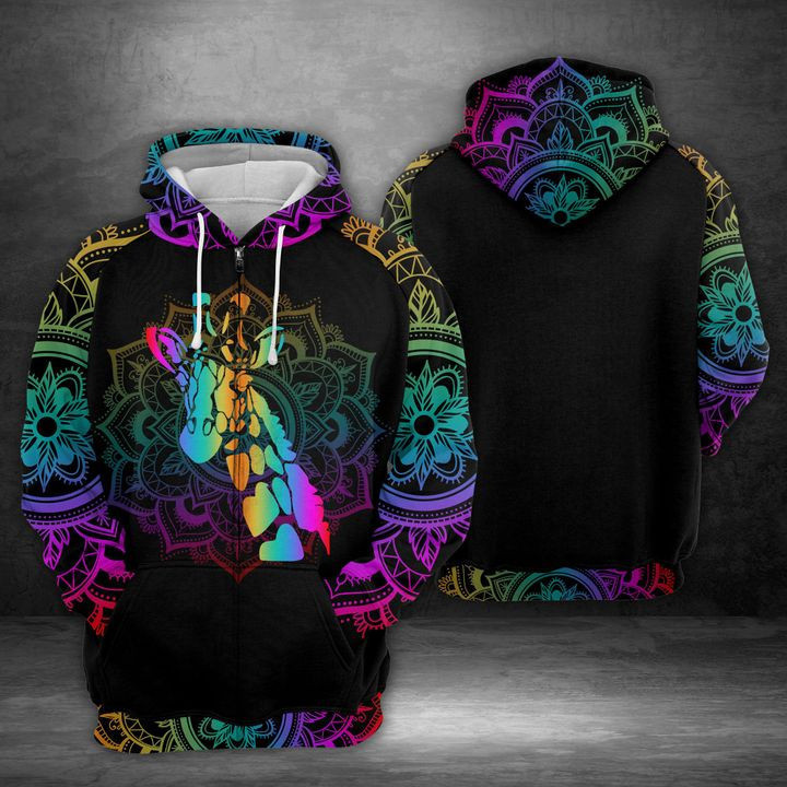 Giraffe Stencil 3D All Over Print Hoodie, Zip Hoodie