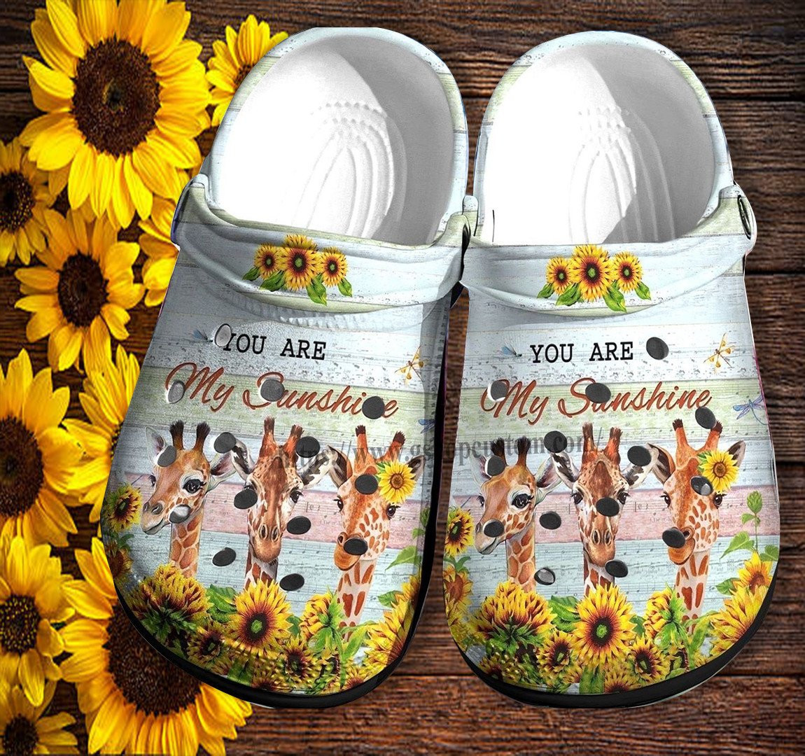 Giraffe Sunflower Sunshine Croc Shoes For Birthday Girl - Giraffe Sunflower Shoes Croc Clogs Mother Day Gift