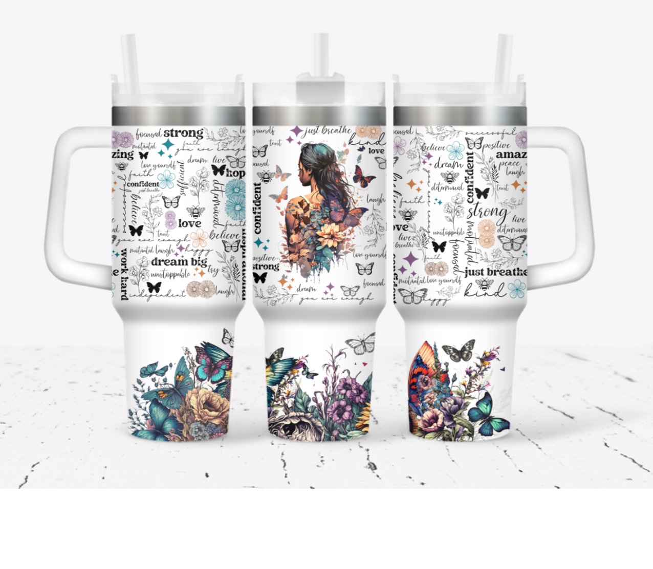 Girl Affirmations Flower Custom Stanley Cup 40 oz 30 oz Tumbler With HandleTVC2301708