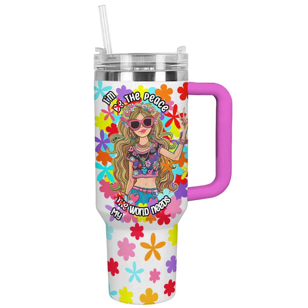 Girl Flower Custom Stanley Cup 40 oz 30 oz Tumbler With HandleTVC2301794