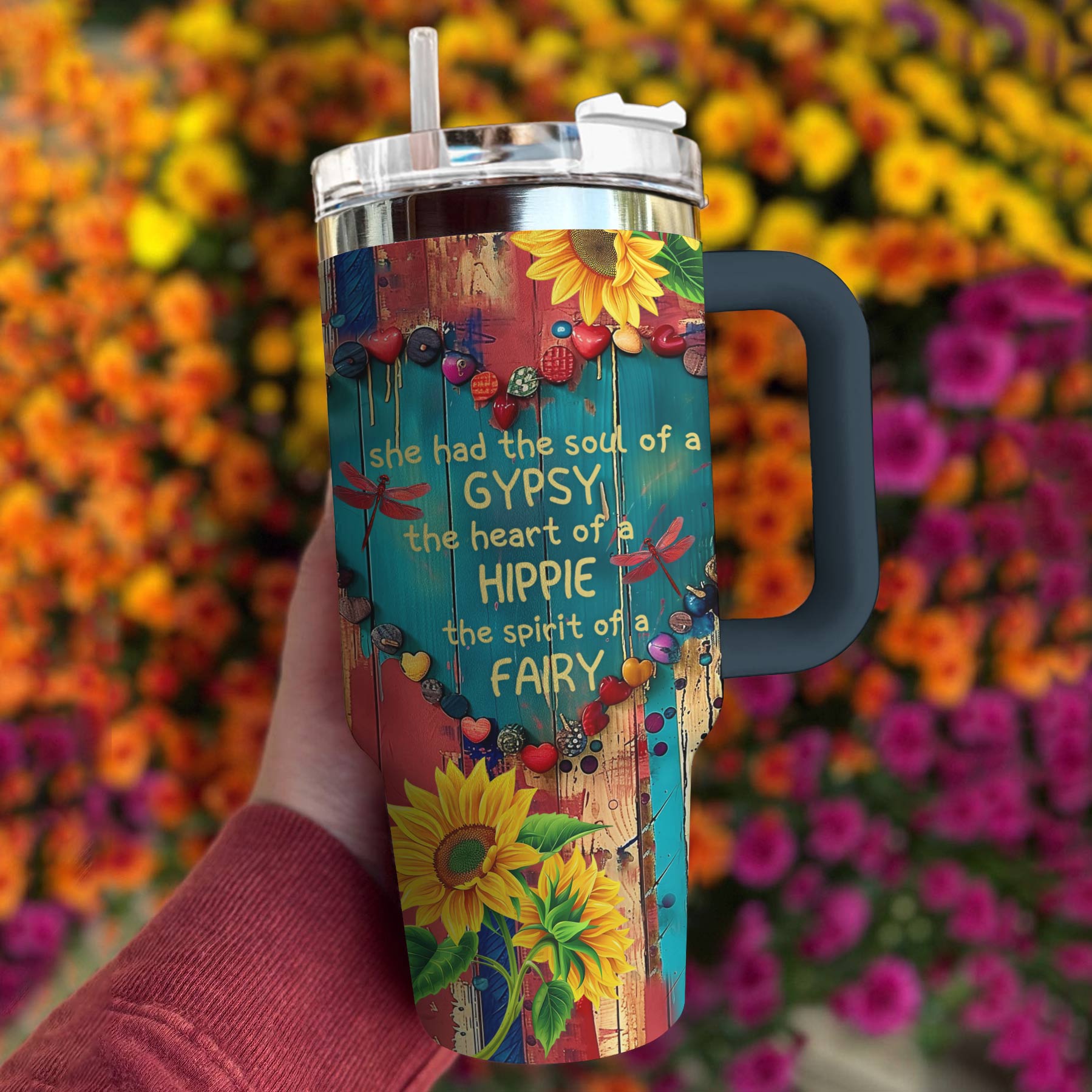 Girl Lovely Flower Custom Stanley Cup 40 oz 30 oz Tumbler With HandleTVC2301783 - Image 2