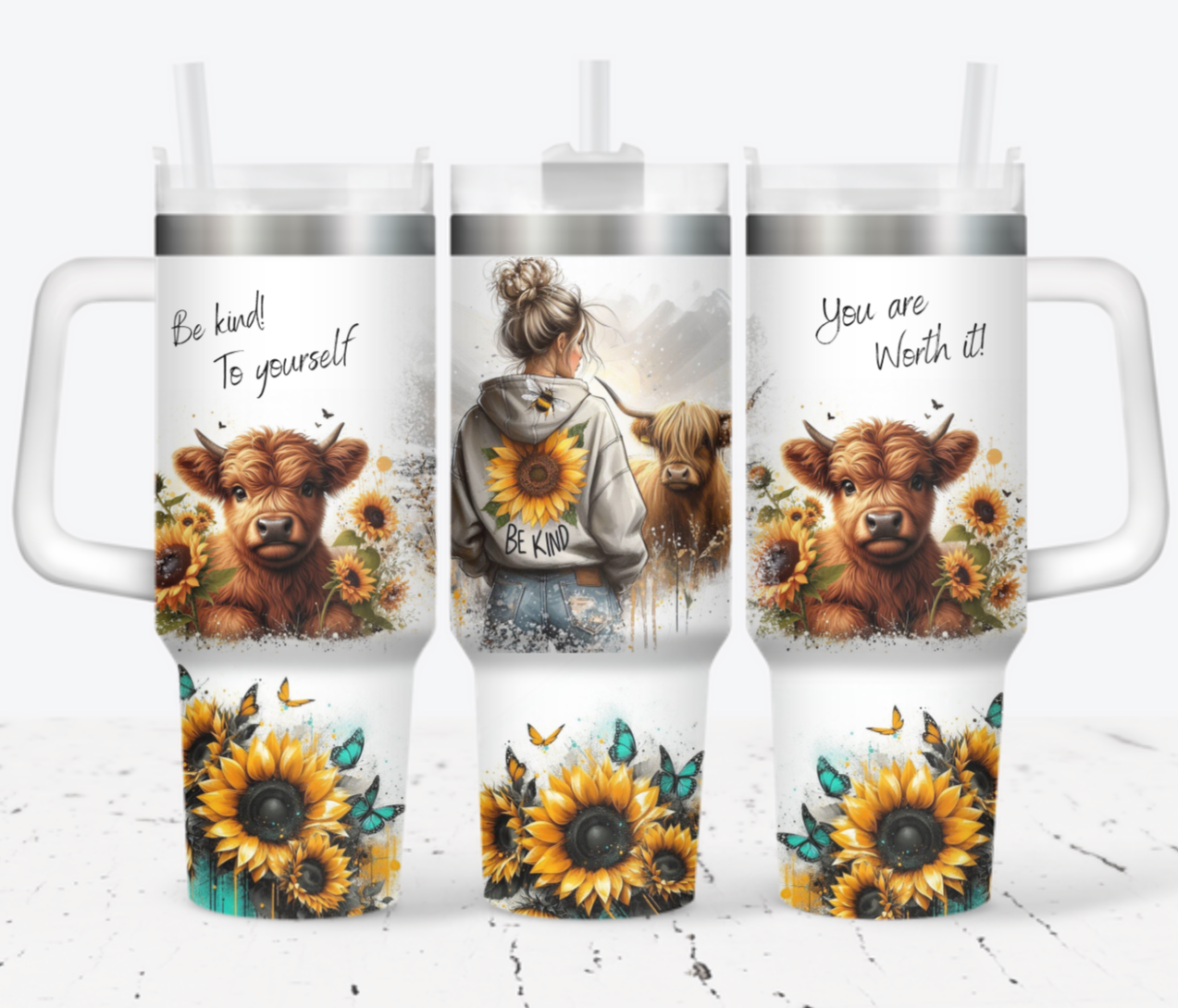 Girl Sunflower Custom Stanley Cup 40 oz 30 oz Tumbler With HandleTVC2301705