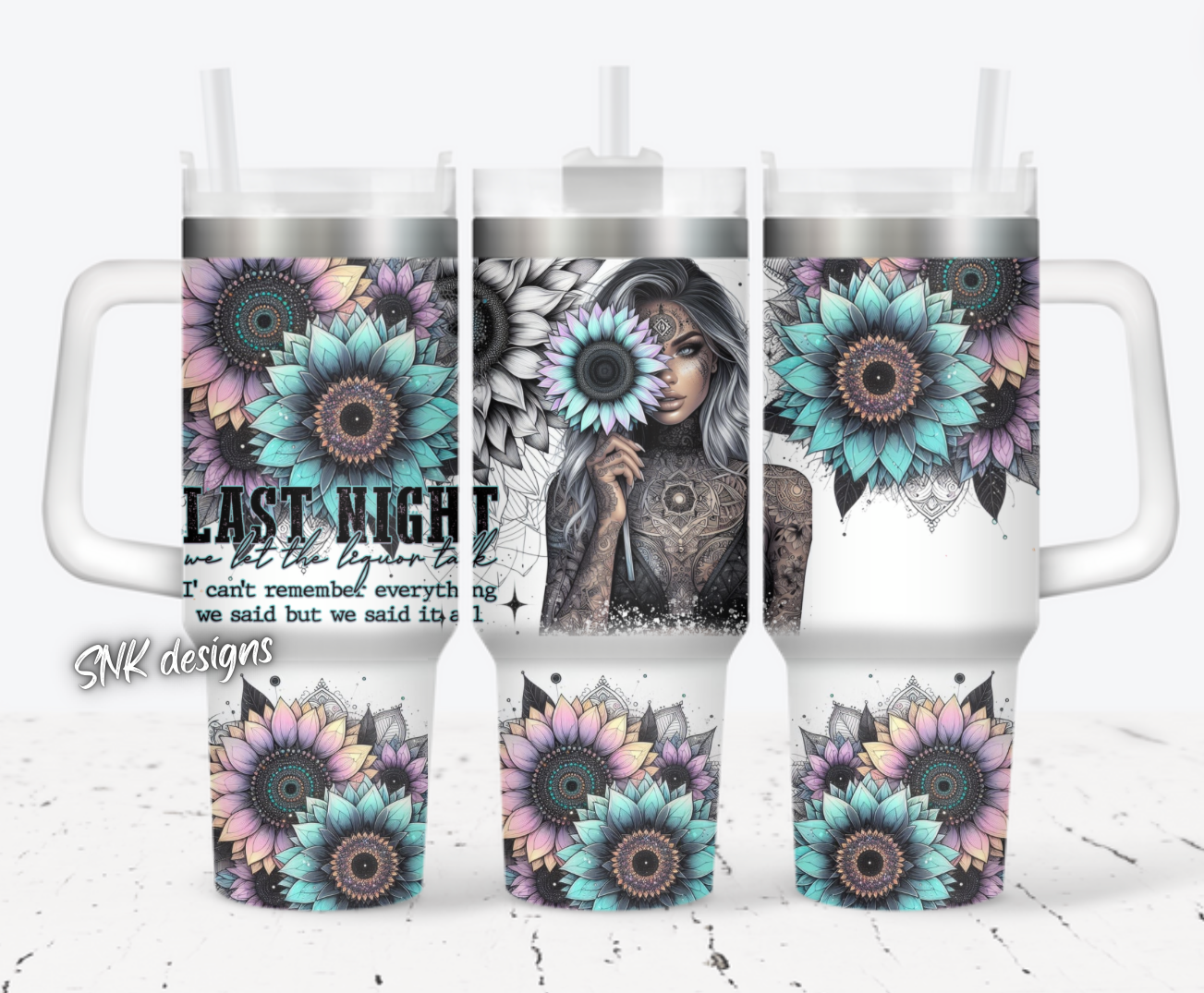 Girl Tattoo Flower Custom Stanley Cup 40 oz 30 oz Tumbler With HandleTVC2301705