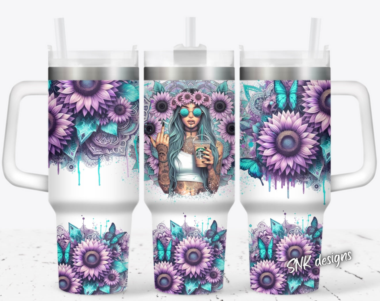 Girl Tattoo Flower Custom Stanley Cup 40 oz 30 oz Tumbler With HandleTVC2301705